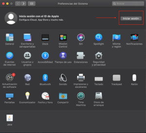Preferencias Sistema ID Apple Mac