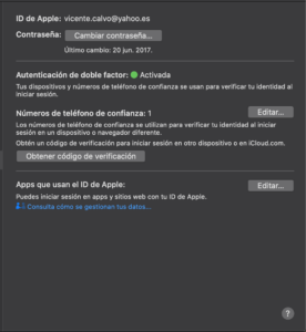 Definir contraseña ID Apple Mac