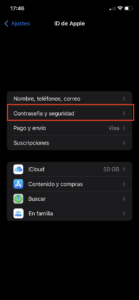 Cambio contraseña ID Apple iPhone iPad