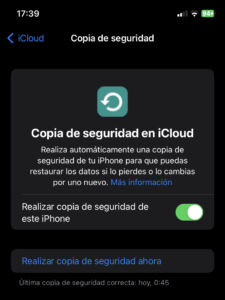 Copias iPhone iCloud