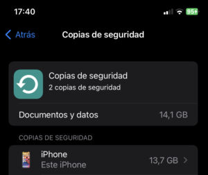 Gestionar espacio iCloud2